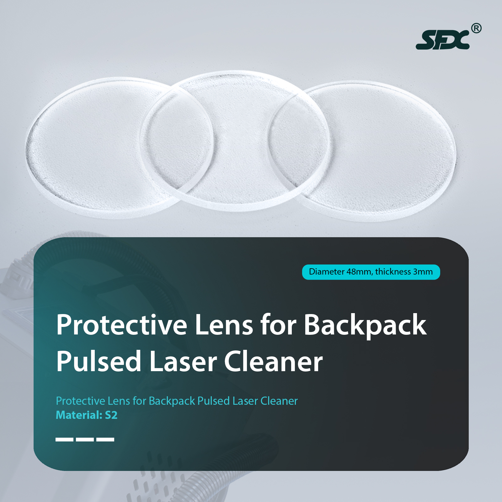 Backpack Pulsed Laser Cleaning Machine Portective Lens